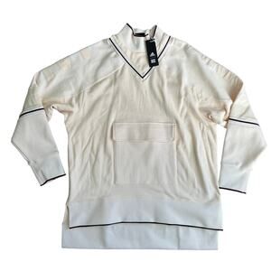 NWT Adidas Ivy Park Beyoncé Oversized Cream Sweatshirt Striped, Size LARGE